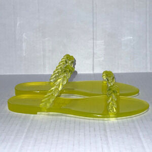 Stuart Weitzman Women's Yellow Braida Sawyer Jelly Slip On Sandal Size 9 B $125